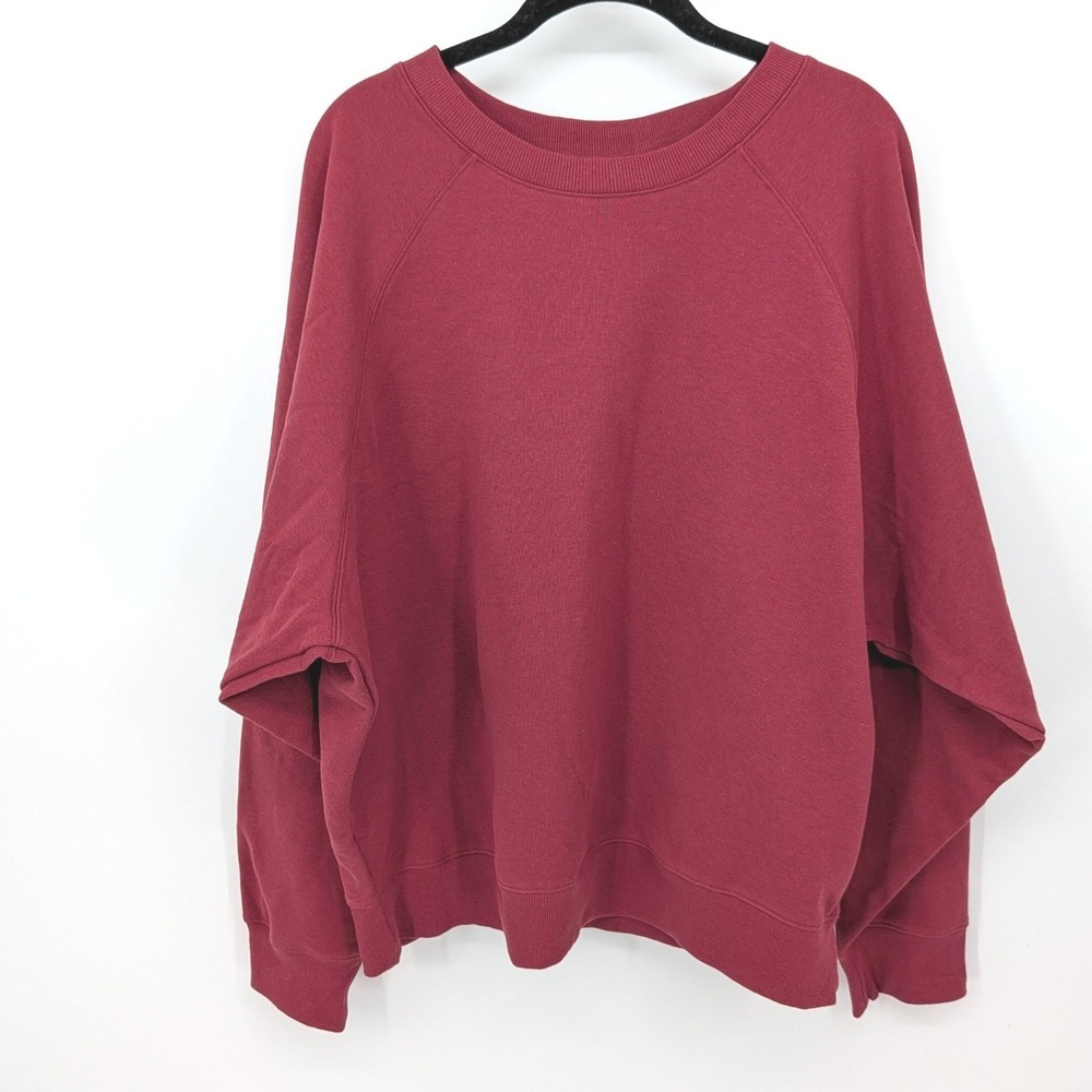 Old Navy Sweatshirt Women XL Maroon SoComfy Dolman Sleeve Crewneck Pullover